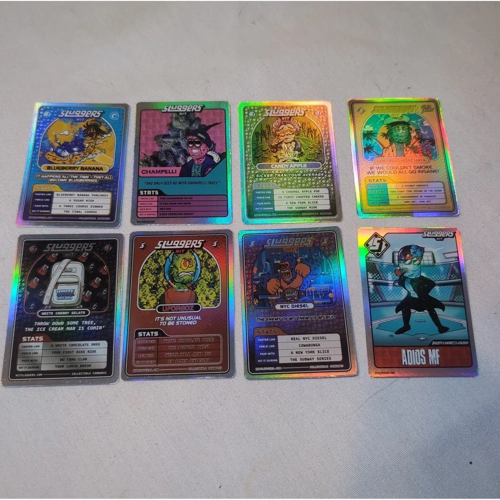 8x Sluggers Hit Collectible Holographic Trading Cards 420